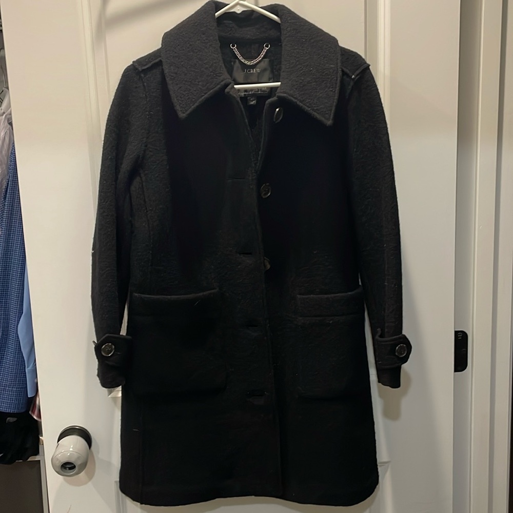 Beautiful J. Crew black Peacoat. Size 4P. Classic style
